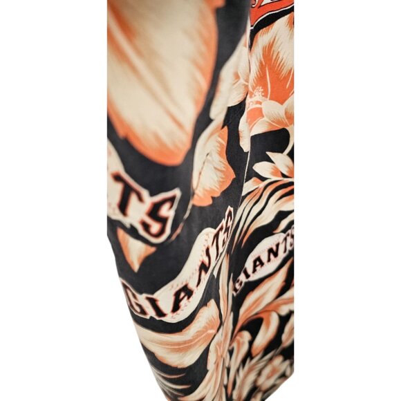 San Francisco Giants Rayon Spooner Aloha Robe L/XL Cotton Hawaiian Floral Black - Picture 9 of 14